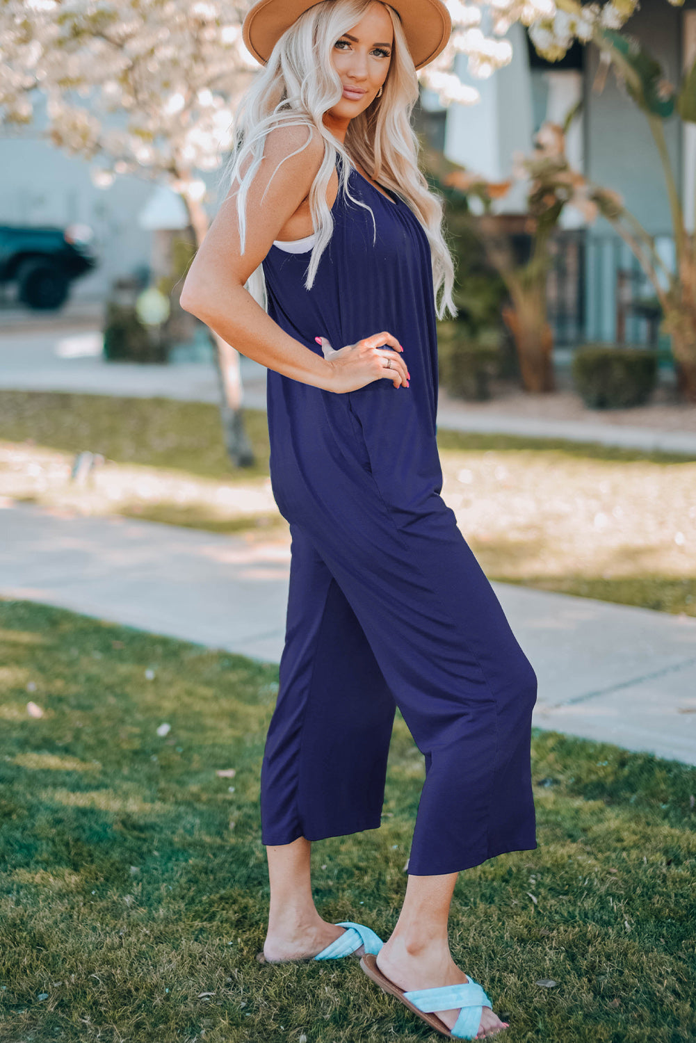 Women’s Spaghetti Strap Wide Leg Jumpsuit