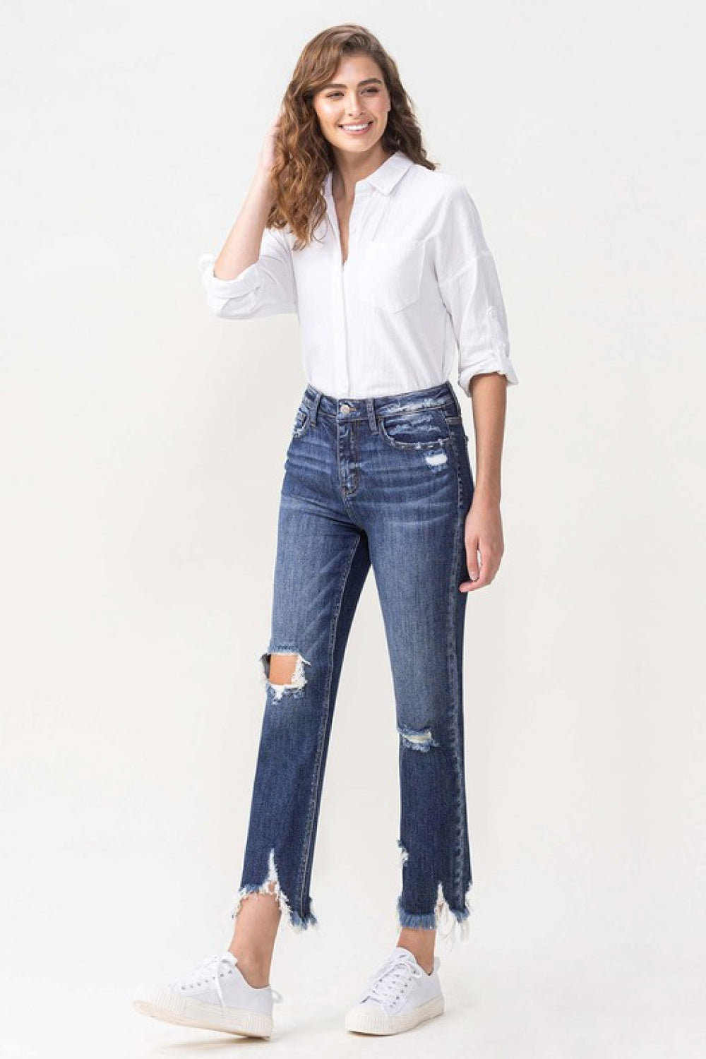 Women’s Lovervet Jackie Full Size High Rise Crop Straight Leg Jeans