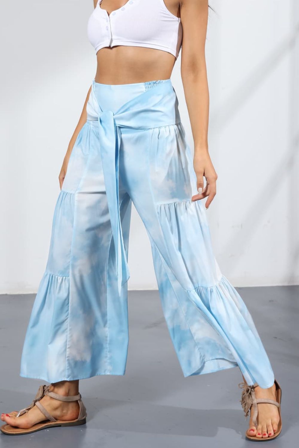 Women’s Printed Tie-Front Culottes