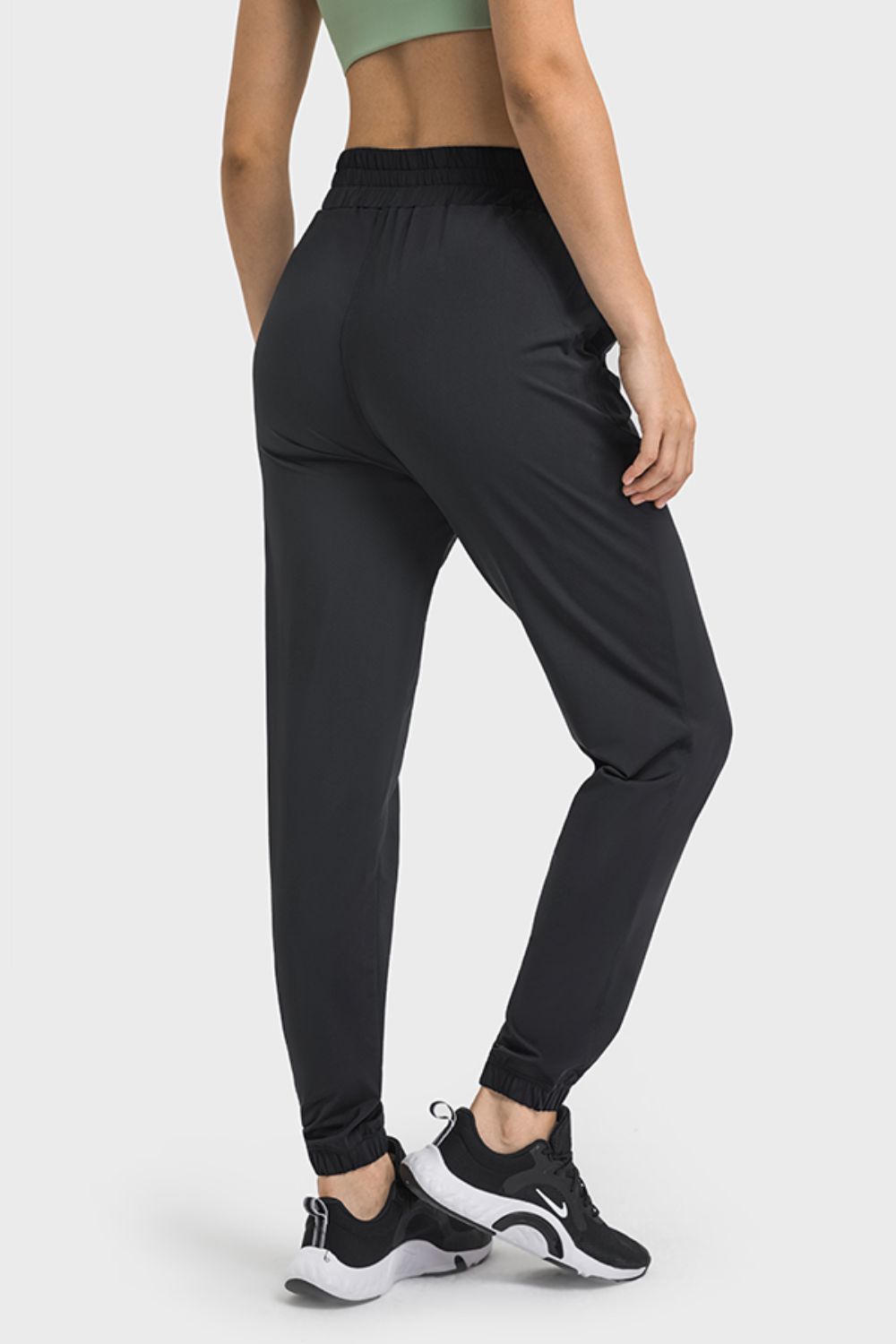 Women’s Elastic Waist Yoga Joggers with Pockets