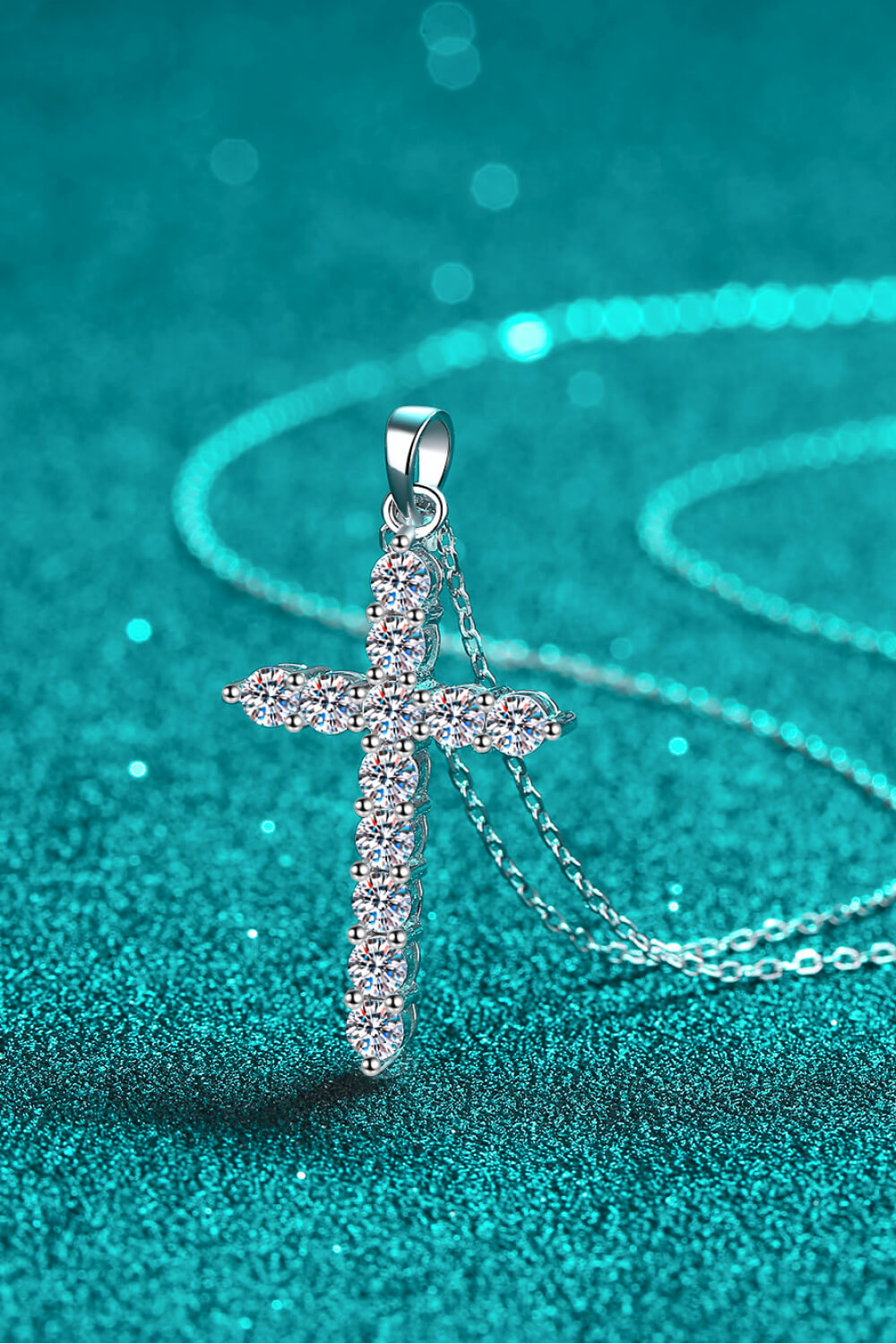 Women’s 925 Sterling Silver Cross Moissanite Necklace