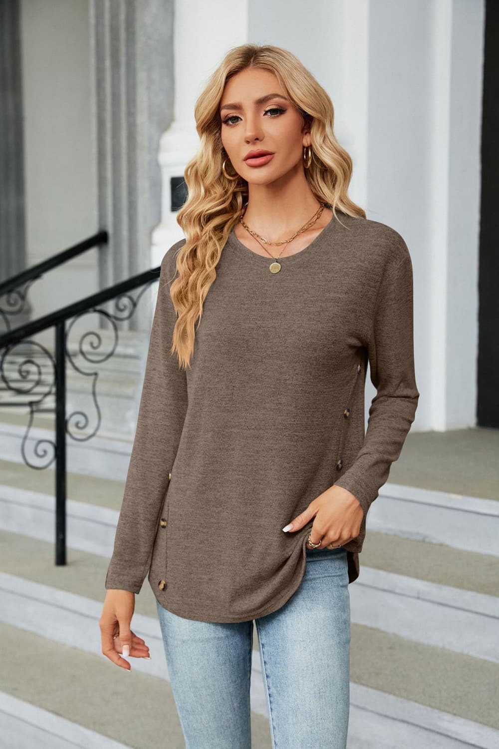 Women’s Round Neck Long Sleeve T-Shirt