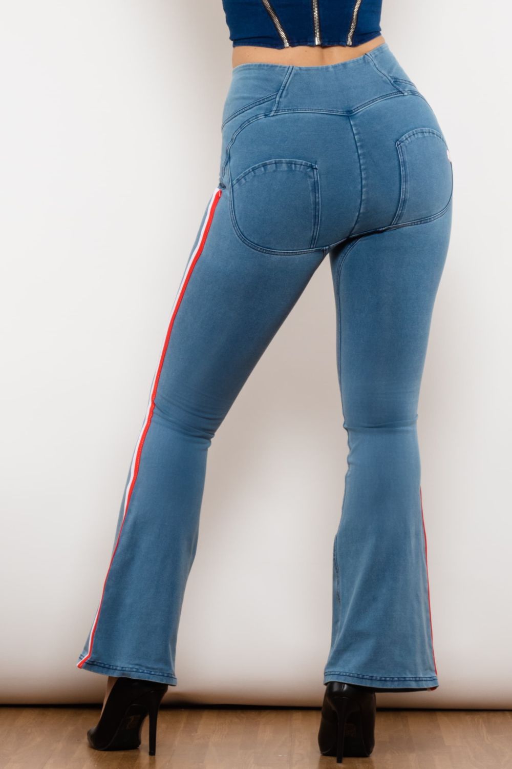 Women’s Side Stripe Zip Closure Bootcut Jeans