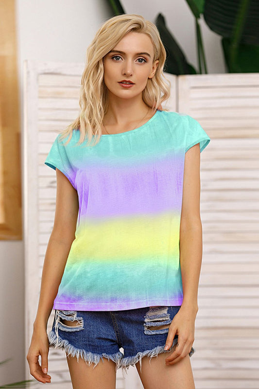 Women’s Tie Dye Round Neck Short Sleeve Tee