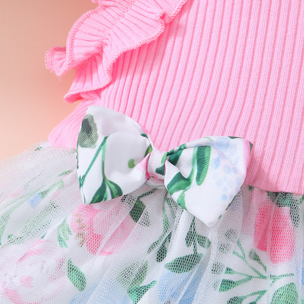 Children’s Girls Floral Bow Detail Dress