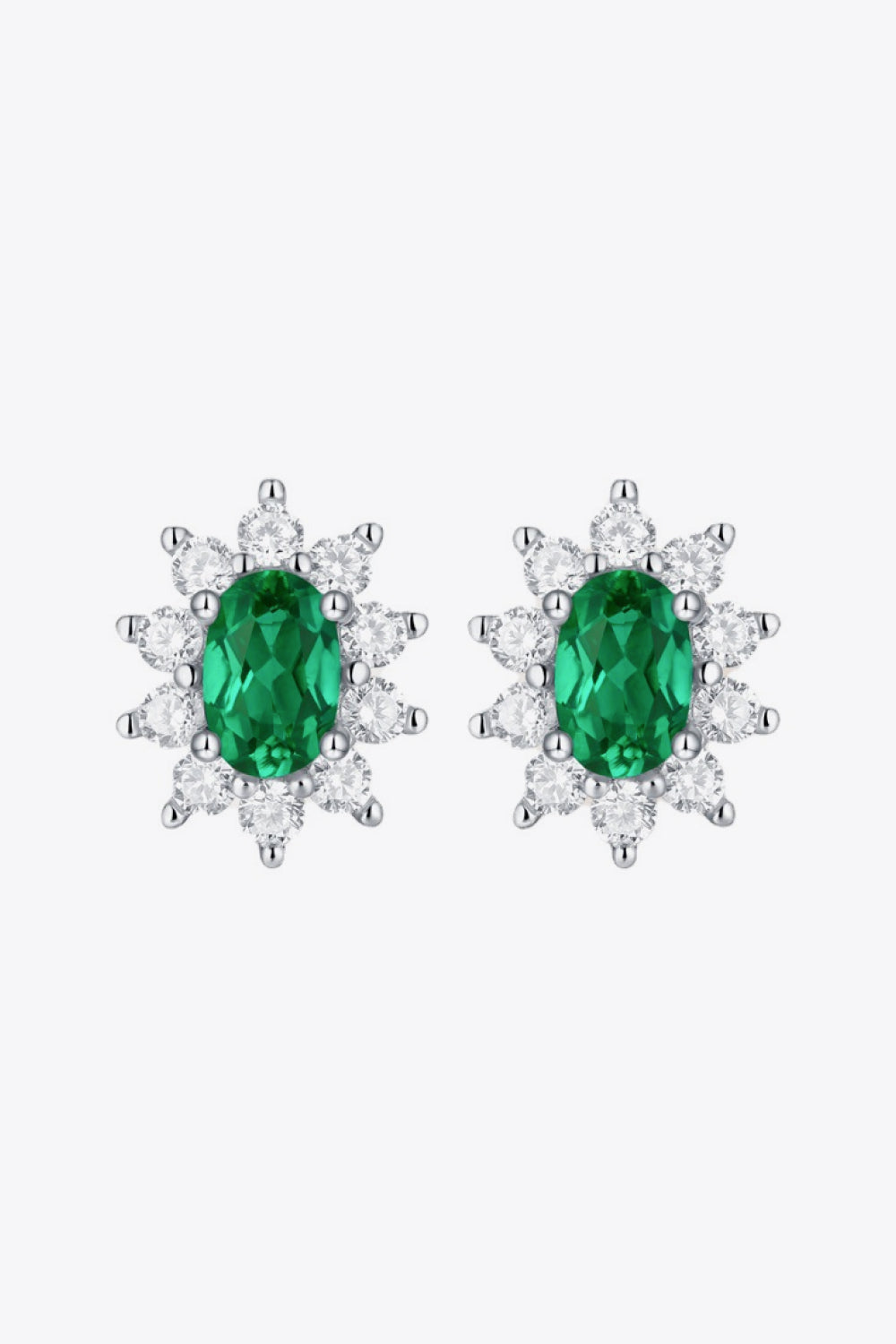 Women’s 1 Carat Lab-Grown Emerald Stud Earrings