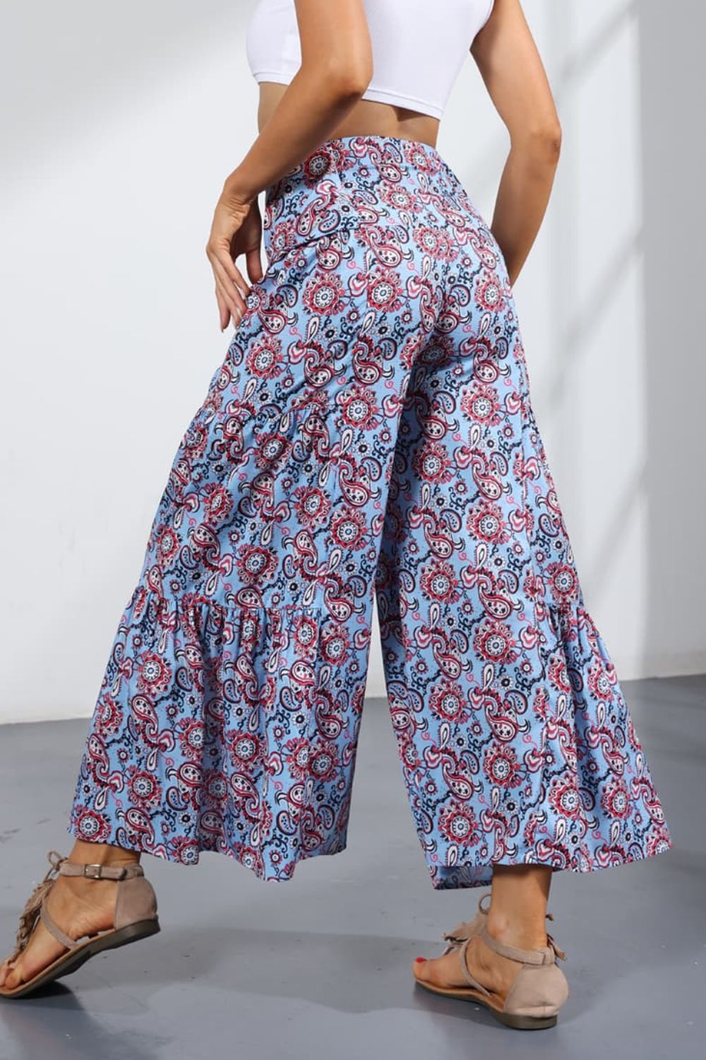 Women’s Printed Tie-Front Culottes