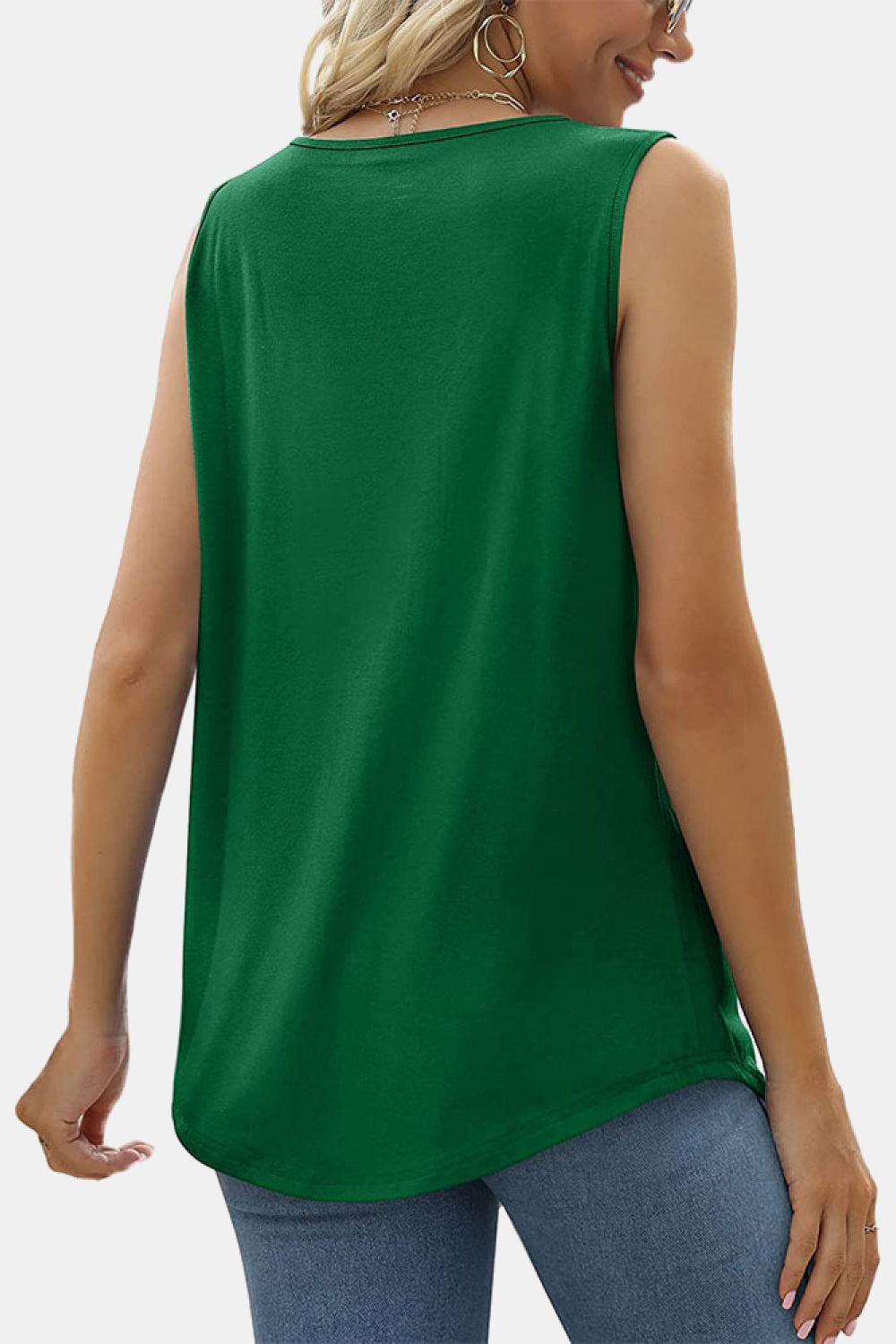 Women’s Square Neck Pleated Detail Tank
