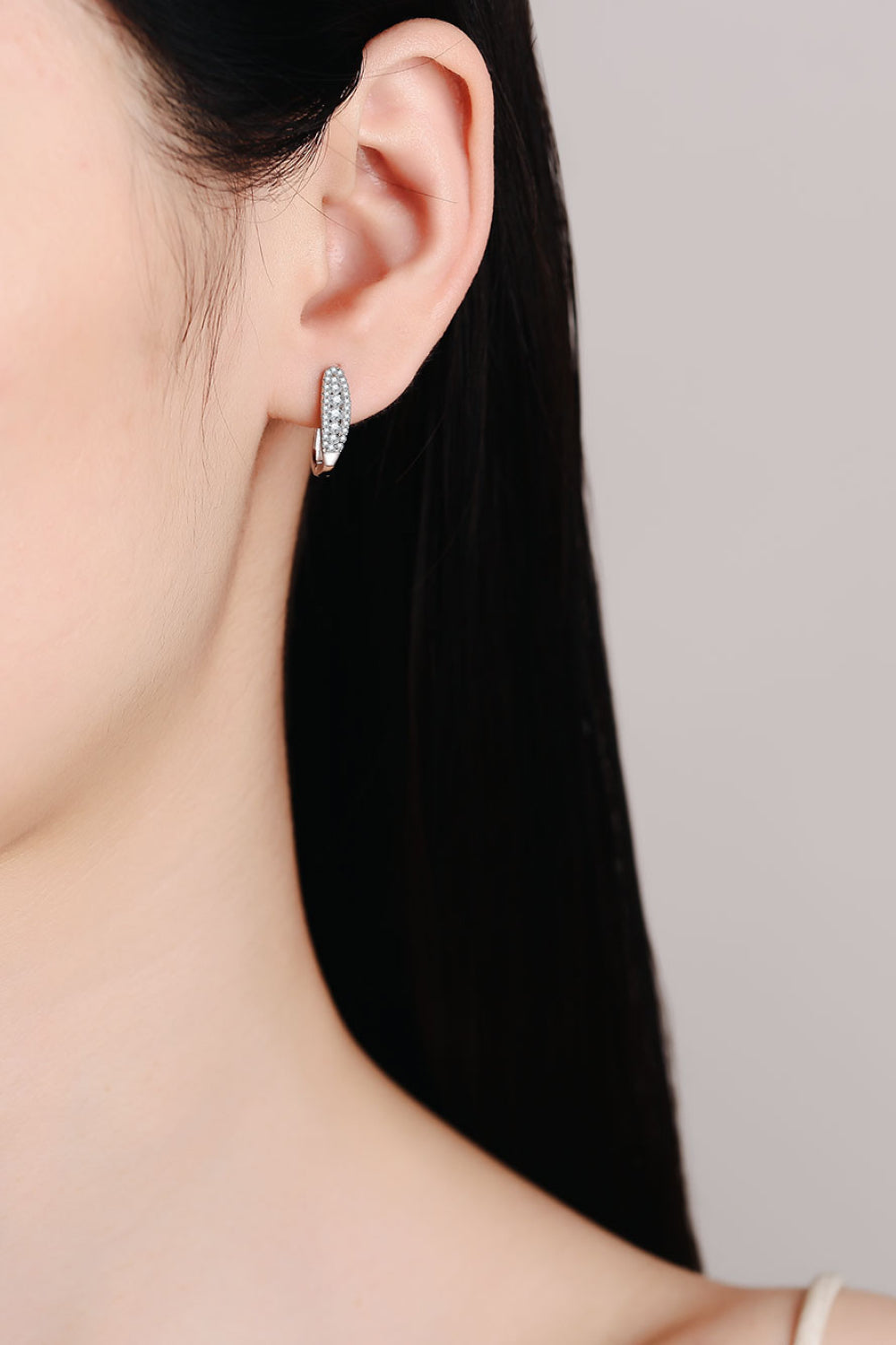 Women’s Moissanite Rhodium Plated Earrings