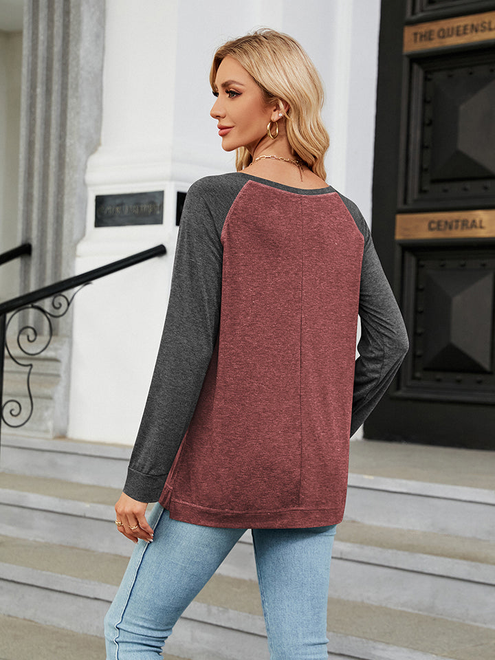 Women’s Round Neck Raglan Sleeve T-Shirt