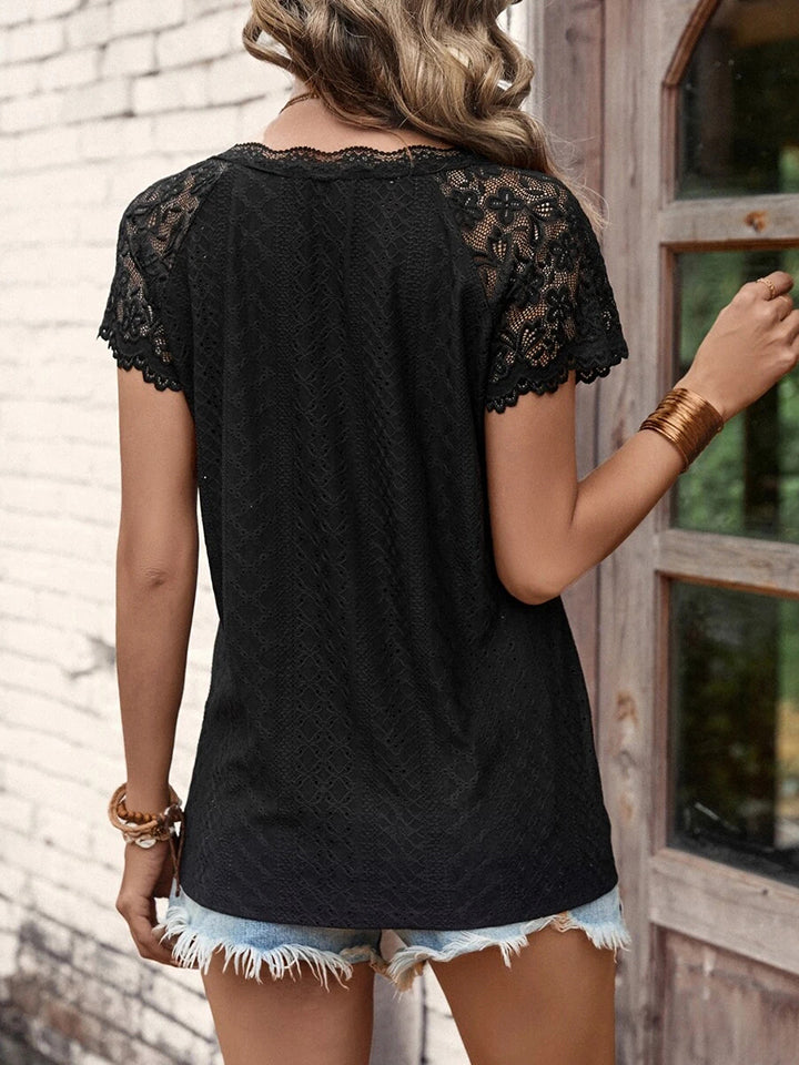 Women’s V-Neck Short Sleeve Blouse