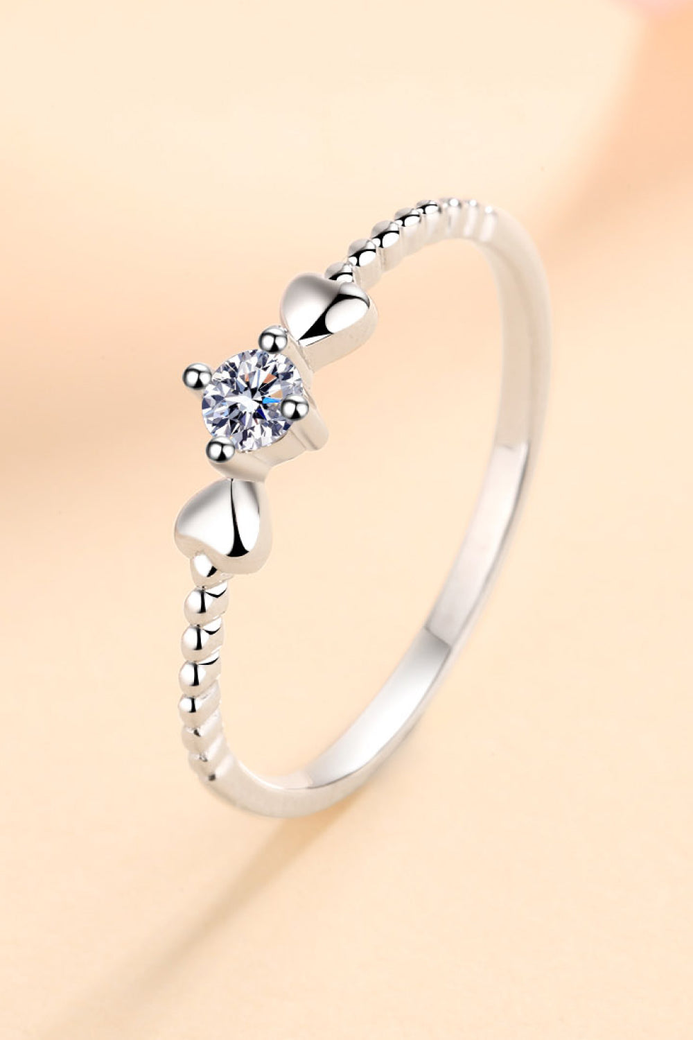 Women’s Moissanite Heart 925 Sterling Silver Ring