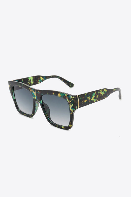 Women’s UV400 Patterned Polycarbonate Square Sunglasses
