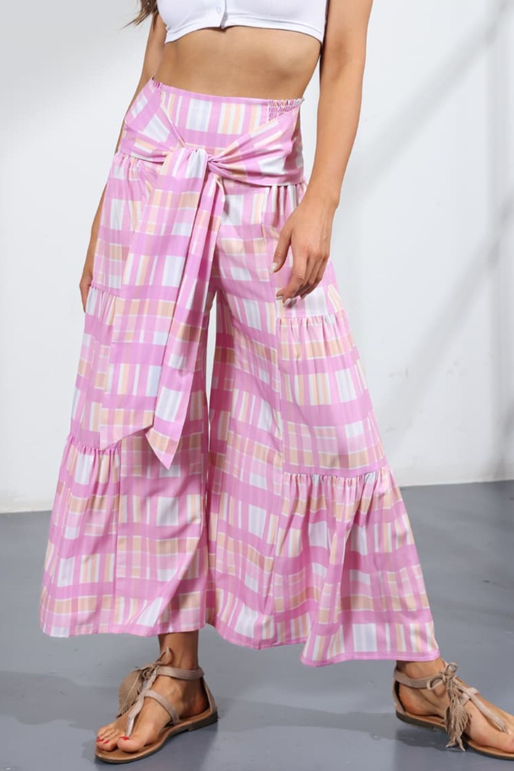 Women’s Printed Tie-Front Culottes