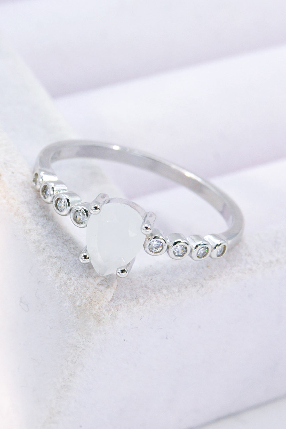 Women’s Teardrop Natural Moonstone Ring