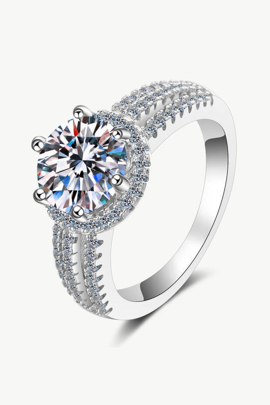 Women’s Sterling Silver Moissanite Ring