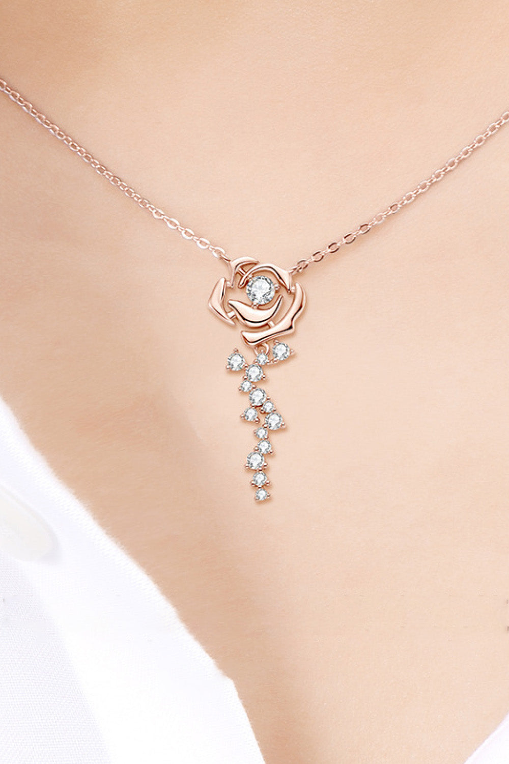 Women’s 925 Sterling Silver 18K Rose Gold-Plated Pendant Necklace