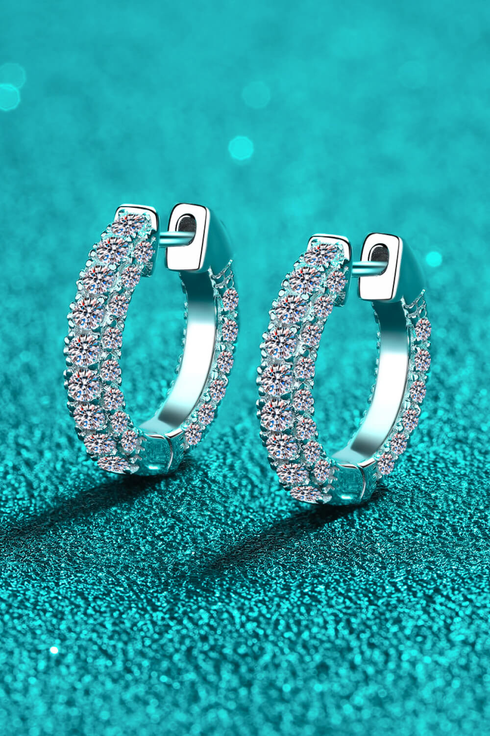 Women’s 925 Sterling Silver Moissanite Huggie Earrings
