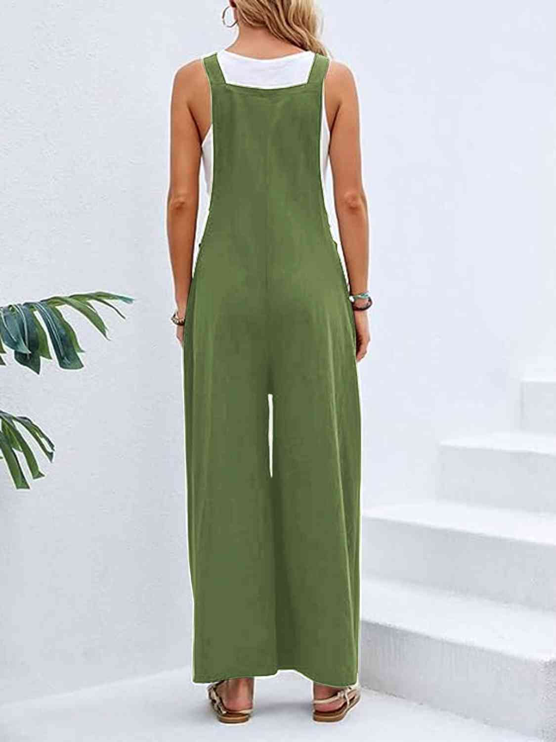 Women’s Full Size Wide Leg Overalls with Pockets