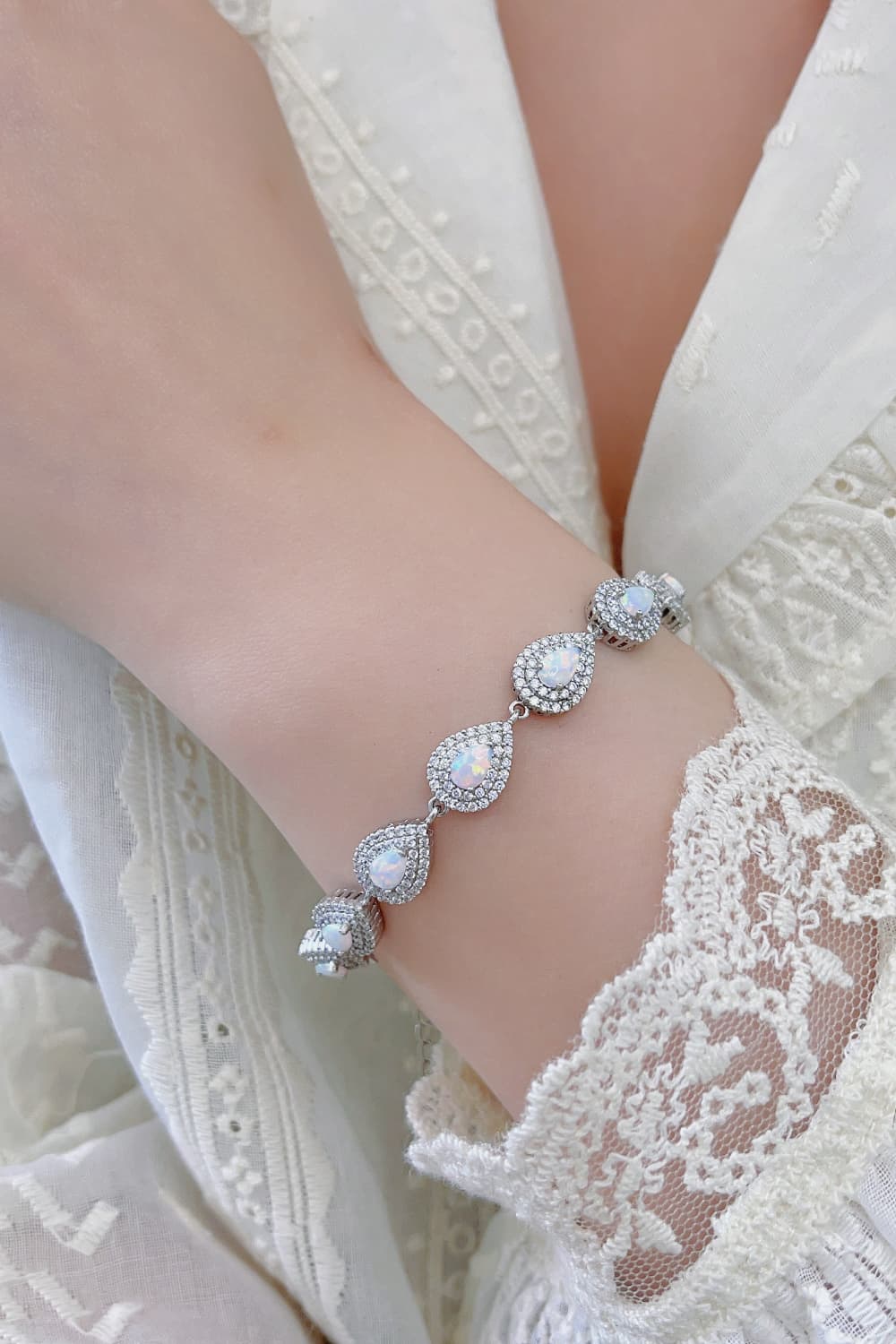 Women’s 925 Sterling Silver Opal Bracelet