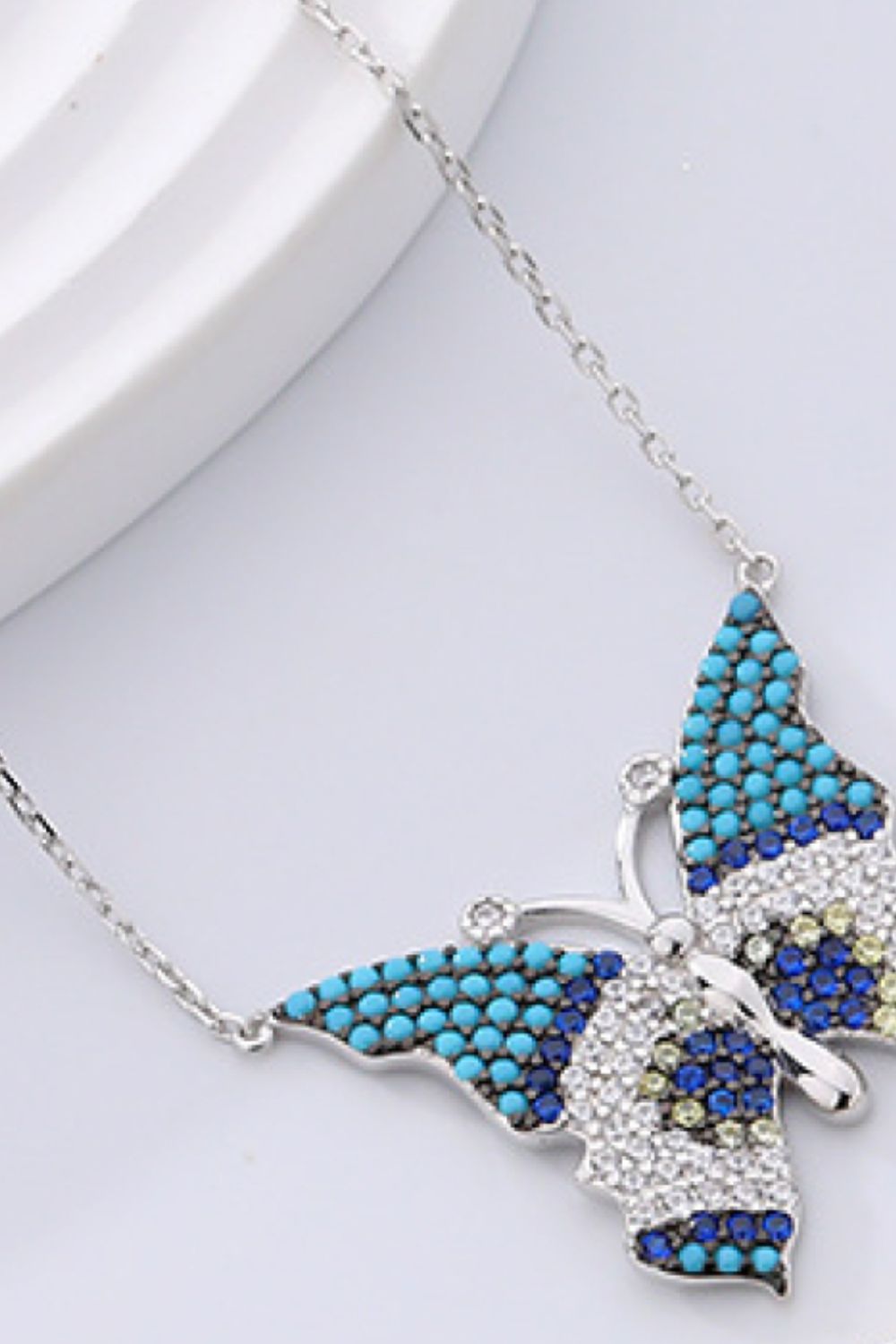 Women’s Butterfly Pendant Zircon Necklace