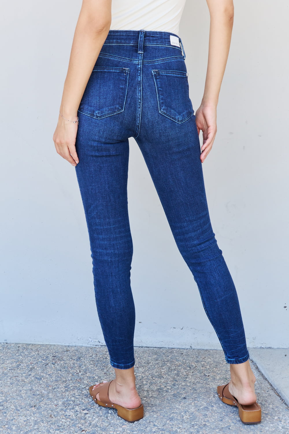 Women’s Judy Blue Marie Full Size Mid Rise Crinkle Ankle Detail Skinny Jeans