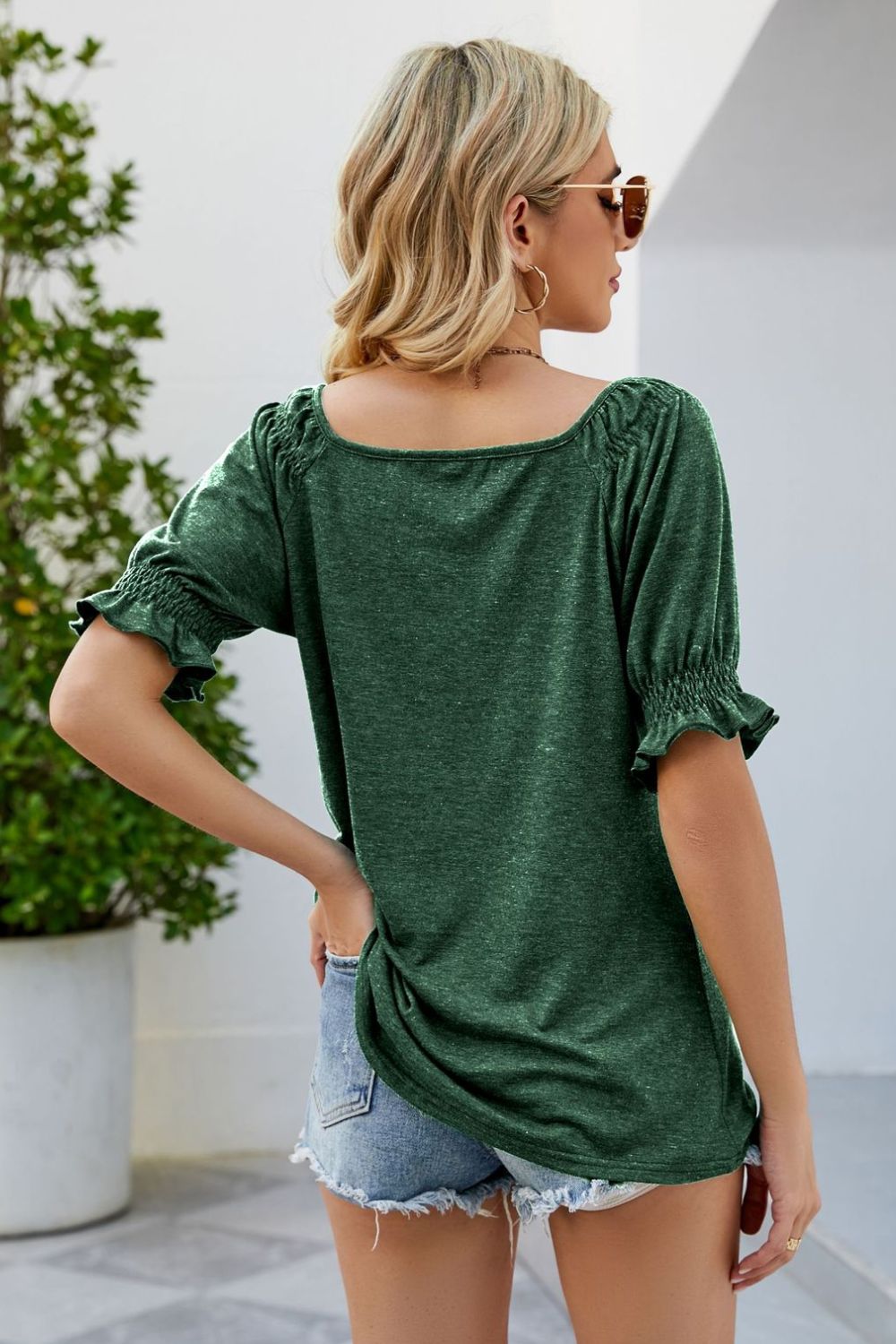 Women’s Short Flounce Sleeve Top