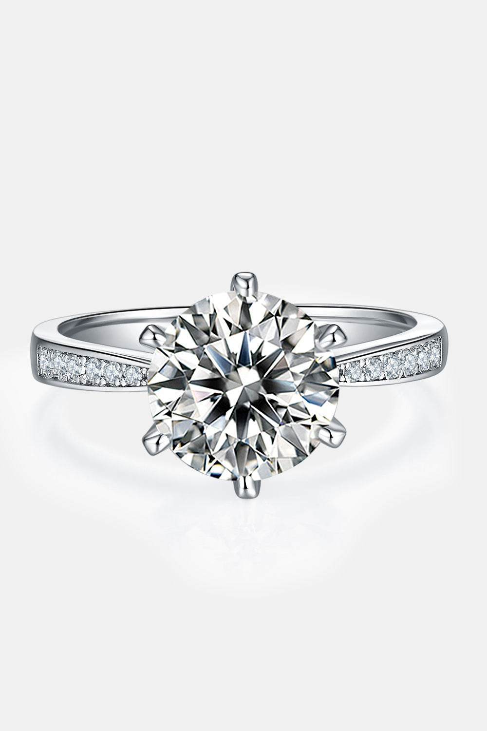 Women’s 3 Carat Moissanite Side Stone Ring