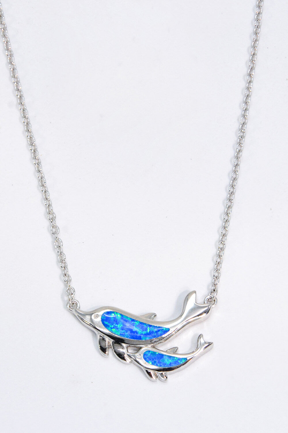 Women’s Opal Dolphin Chain-Link Necklace
