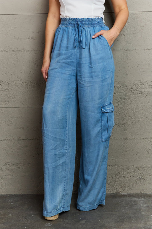 Women’s GeeGee Out Of Site Full Size Denim Cargo Pants