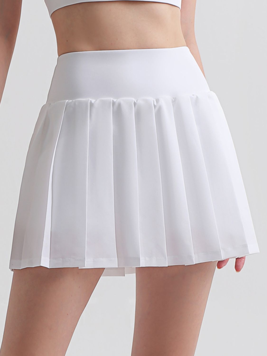 Women’s Pleated Elastic Waistband Sports Skirt