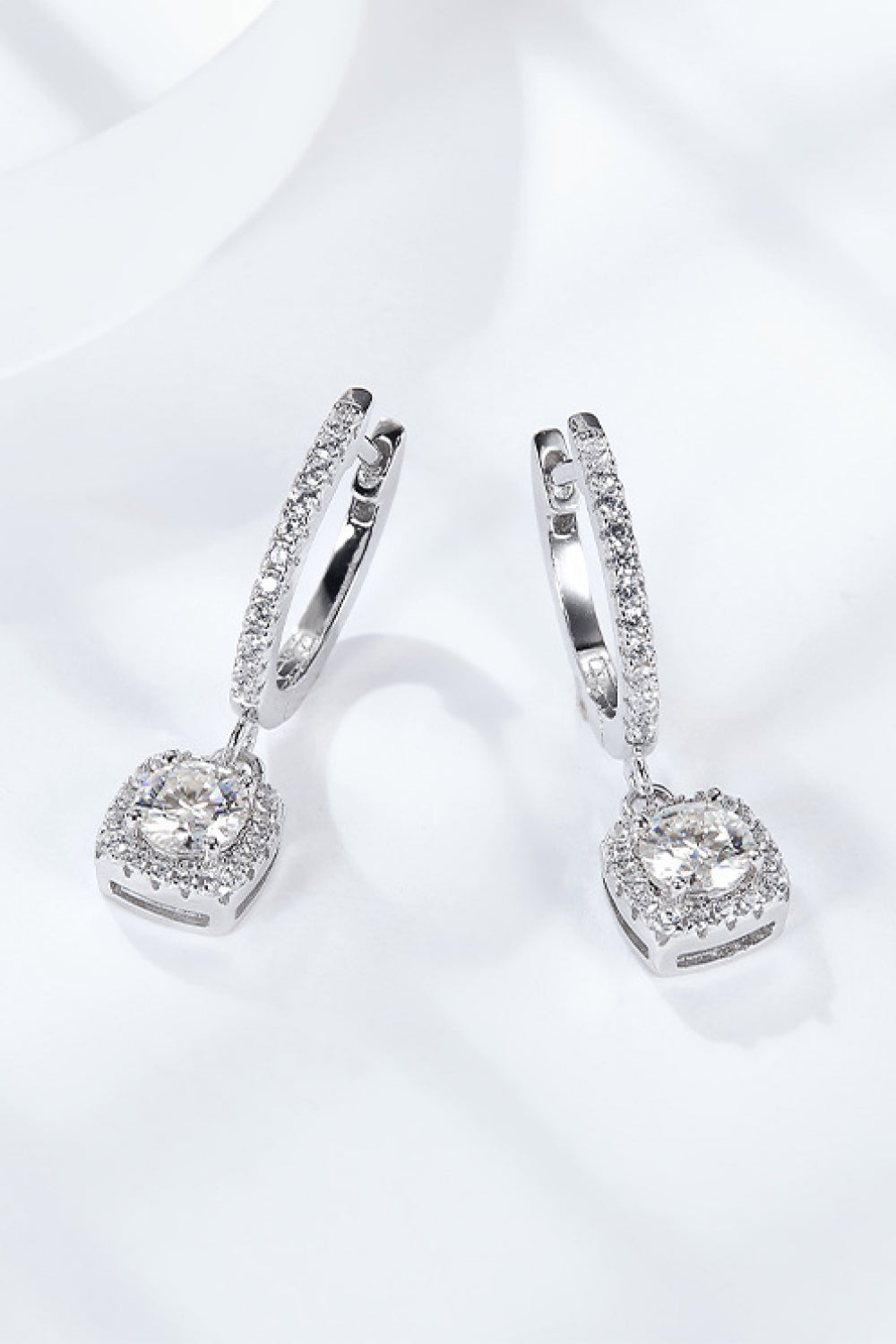 Women’s Moissanite Huggie Drop Earrings