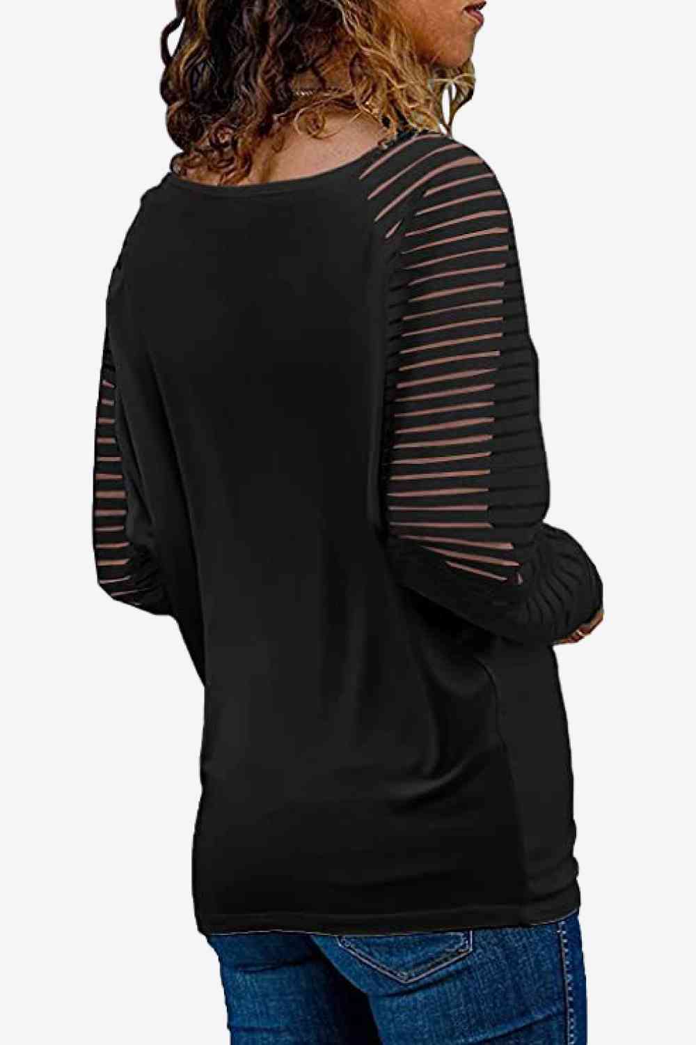 V-Neck Long Raglan Sleeve Top