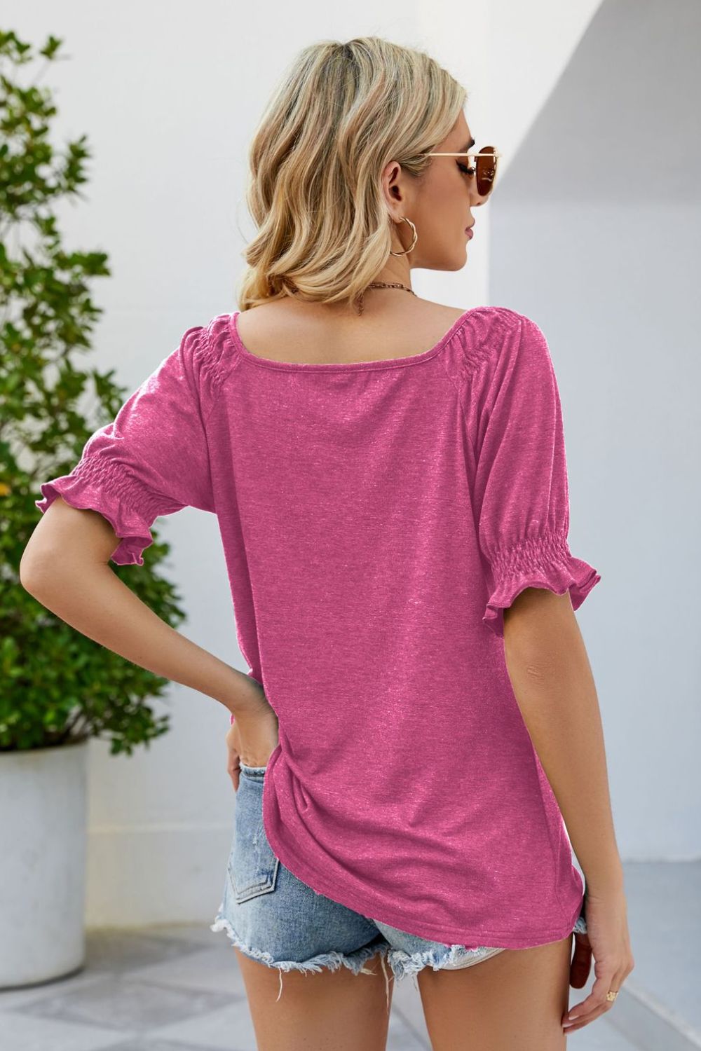 Women’s Short Flounce Sleeve Top