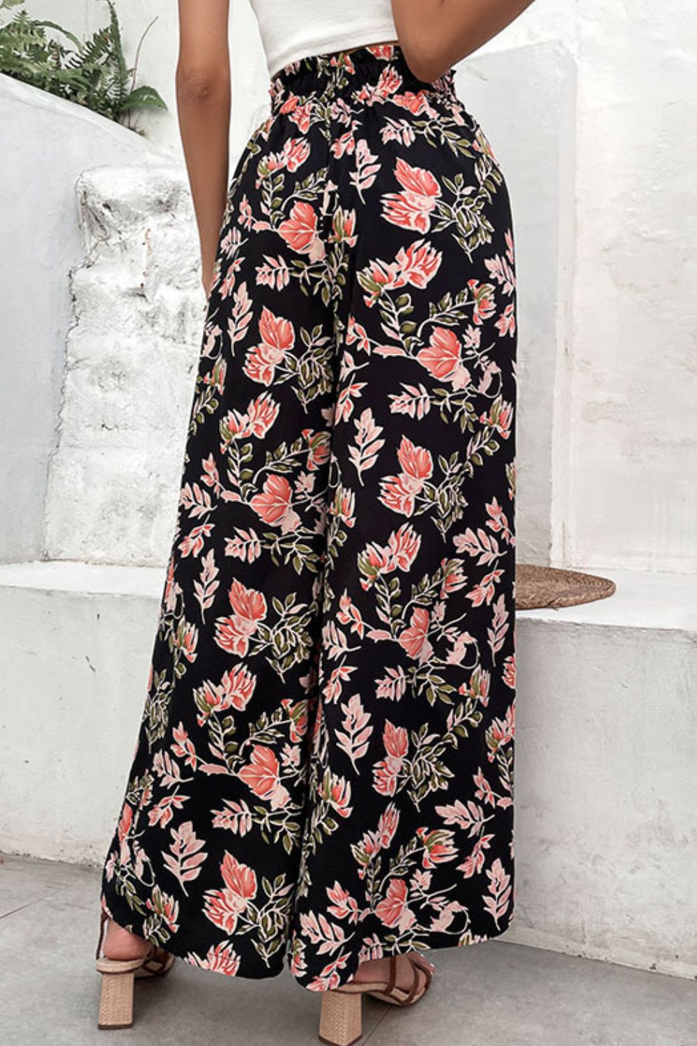 Women’s Floral Pull-On Wide Leg Pants