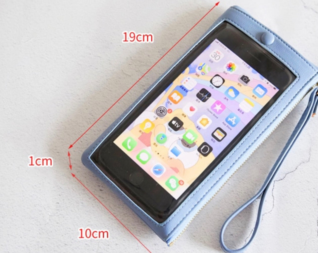 Women’s Transparent Touchable Phone Pocket Long Wallet PU Leather Card Holder