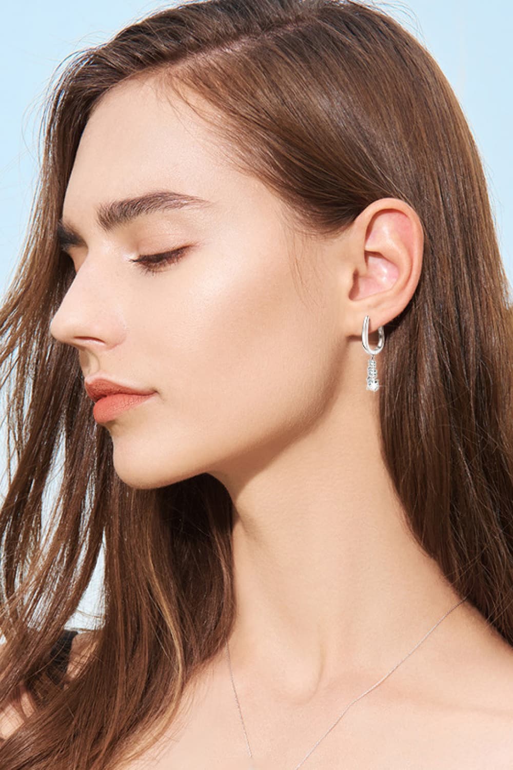 Women’s 1.8 Carat Moissanite 925 Sterling Silver Drop Earrings