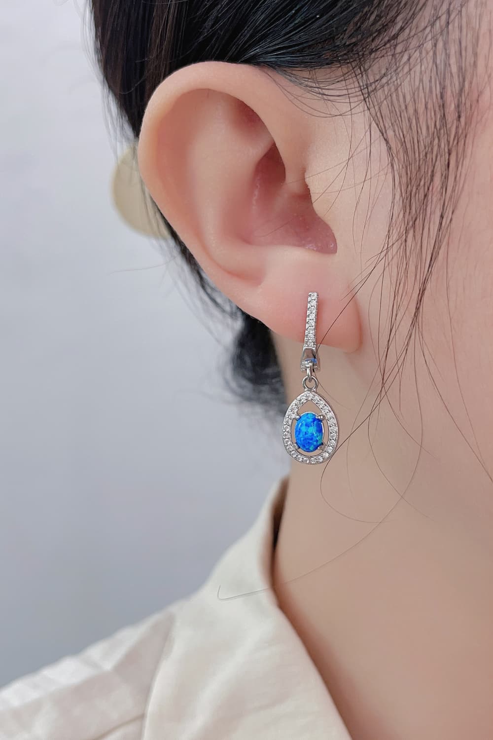 Women’s Opal Pear Shaped Drop Earrings