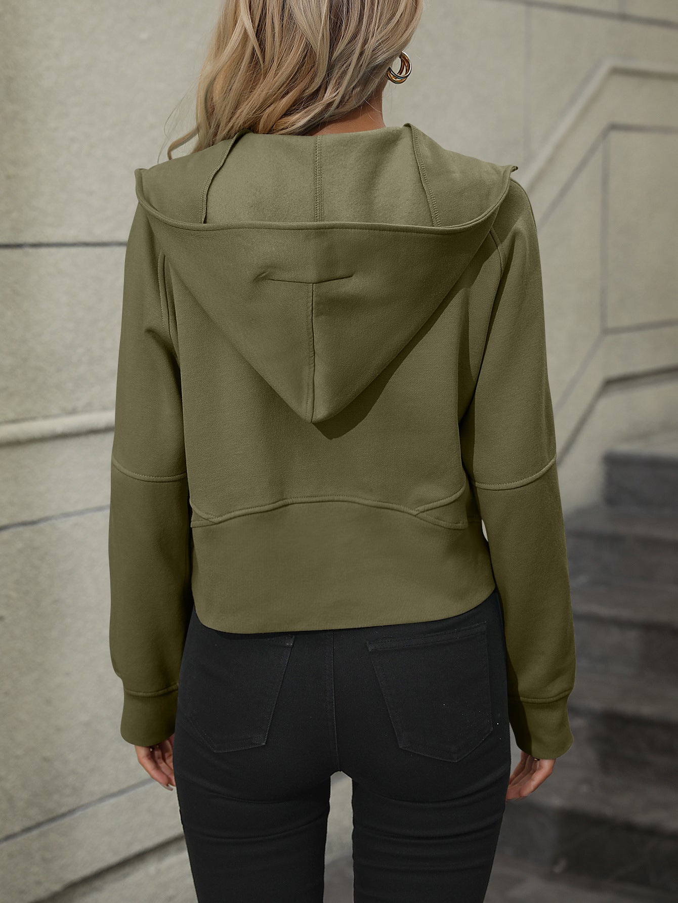 Women’s Zip-Up Raglan Sleeve Hoodie with Pocket