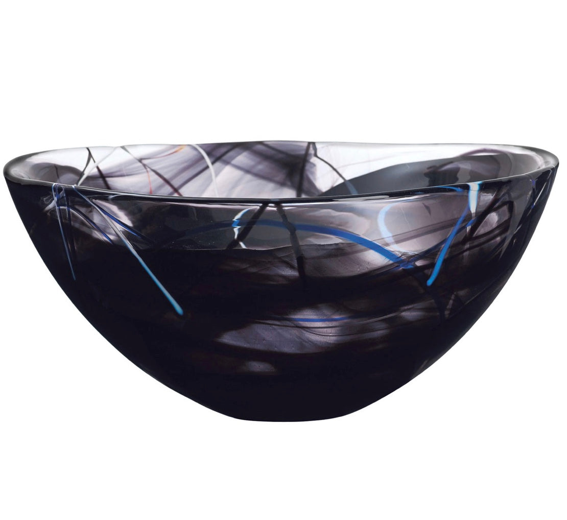KOSTA BODA Contrast 6 1/4”Glass Bowl Black