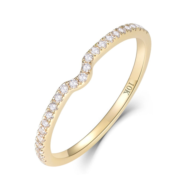 Women’s Yellow Gold Natural Moissanite Gemstone Eternity Band Ring Size 4-10