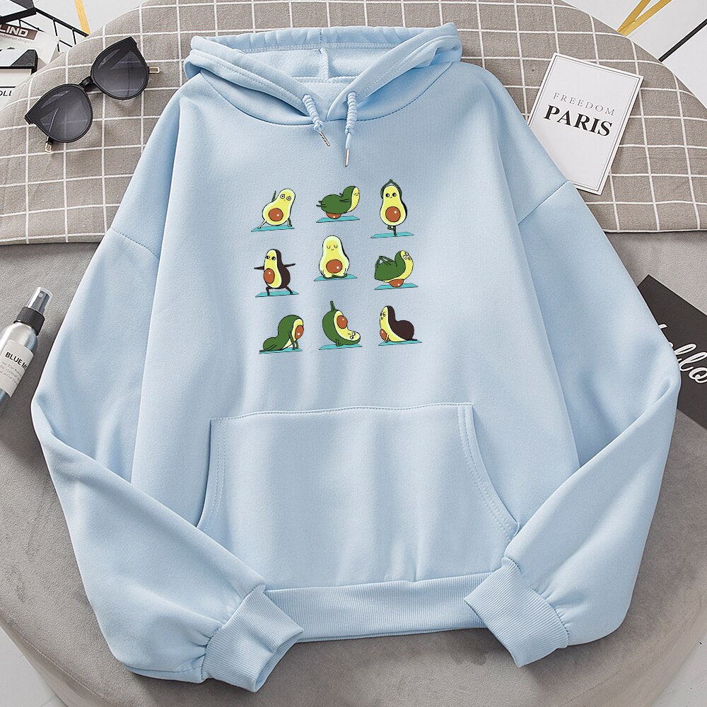 Women’s Avocado Print Warm Casual Sweatshirt Hoodies