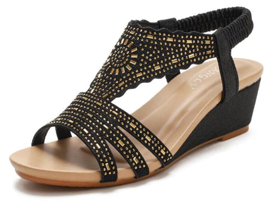 Women’s High Heel Soft Leather Wedge Sandals