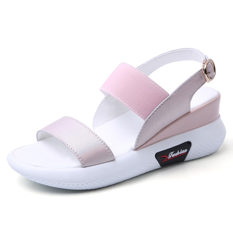 Women’s Split Leather Flat Platform OpenToe Breathable  Sandals