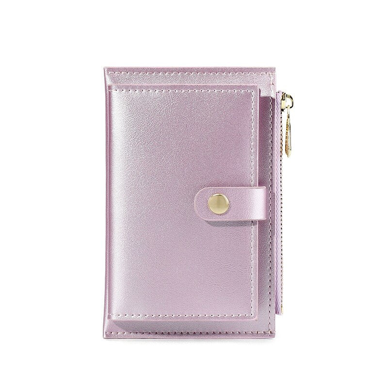 Women’s PU Leather Slim Wallet With Zipper Coin Purse Card Holder
