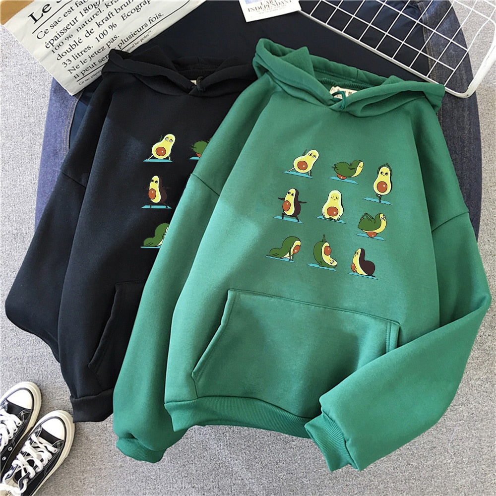 Women’s Avocado Print Warm Casual Sweatshirt Hoodies