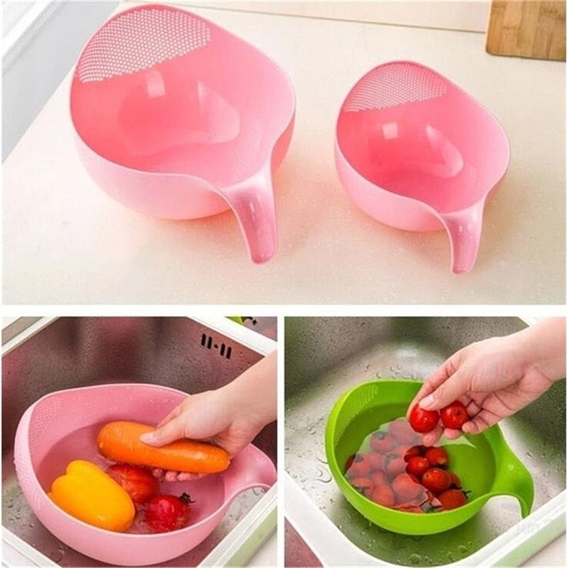 Rice/Quinoa/Fruit Vegetables Straining Washing Bowl