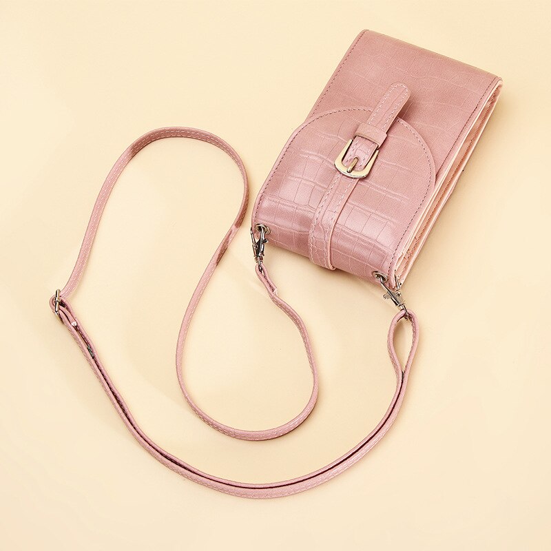 Women’s Mini Soft Leather Flap Crossbody Cell Phone Bag
