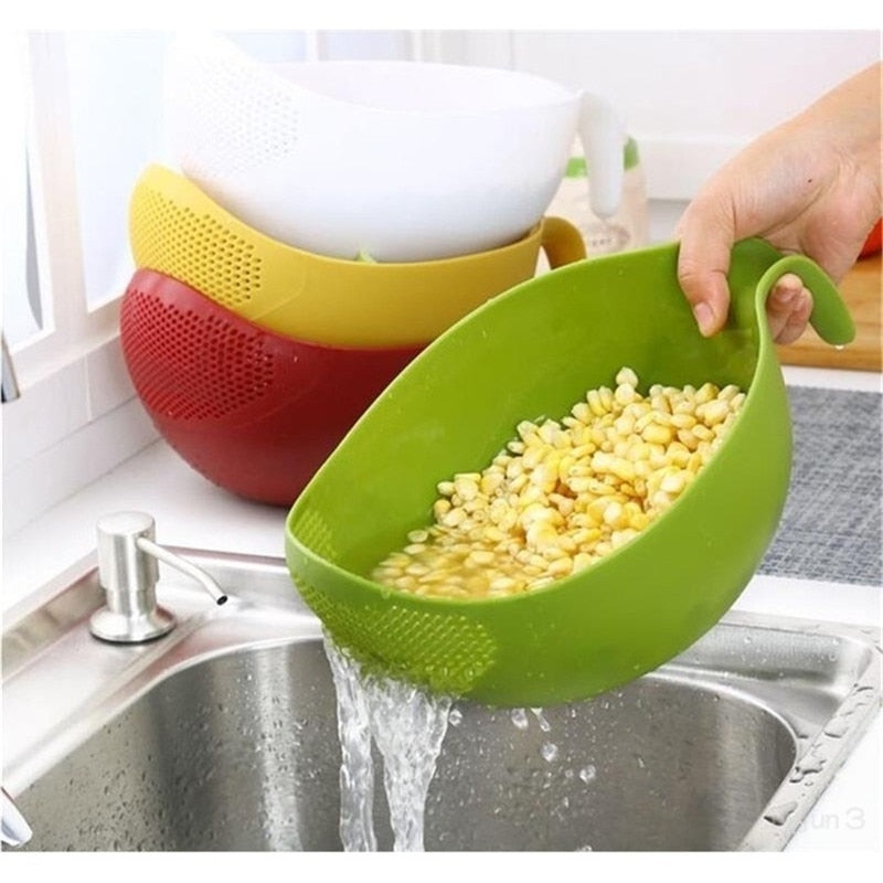 Rice/Quinoa/Fruit Vegetables Straining Washing Bowl