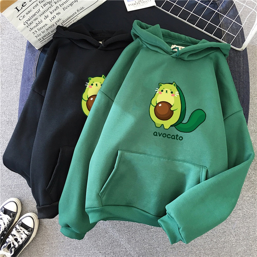 Women’s Avocado Print Warm Casual Sweatshirt Hoodies